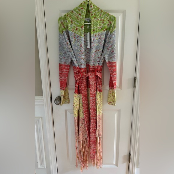 NEW 525 America Colorful Cardigan with Fringe sz. XS - Picture 2 of 7